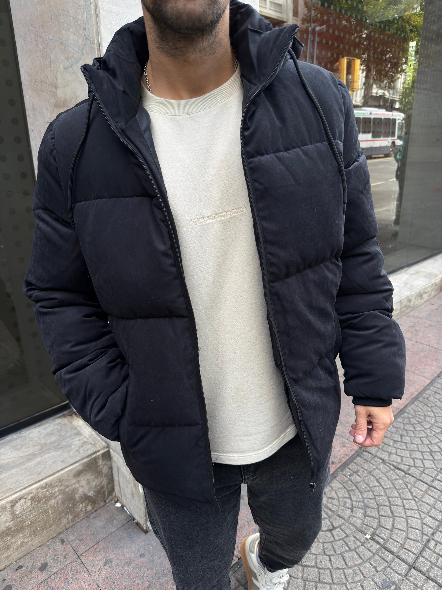 Campera Puffer Gamuza