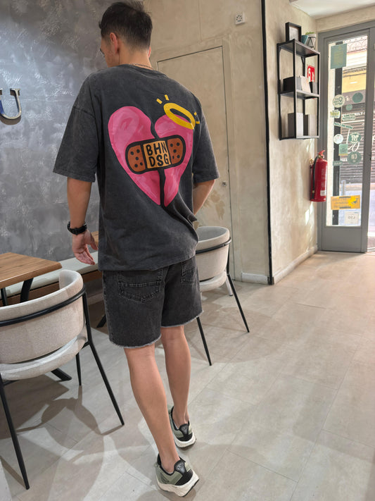 Remera Over Lavada Broken