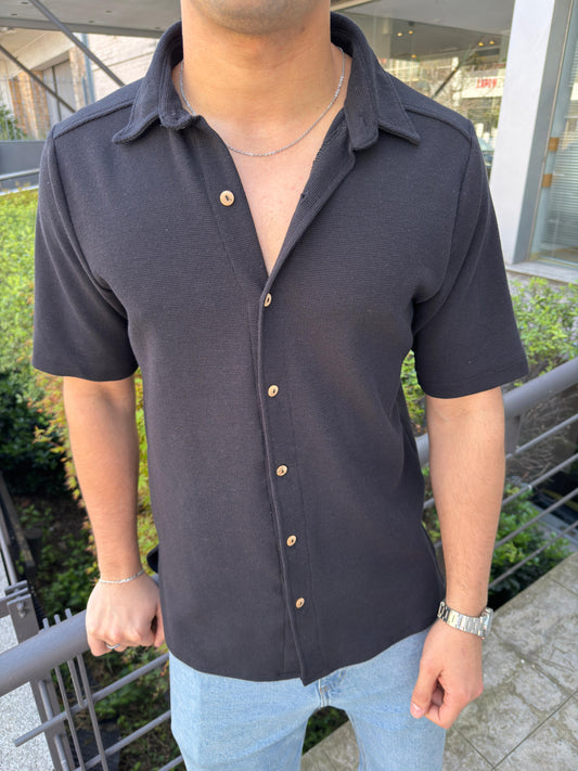 Camisa Waffle Black