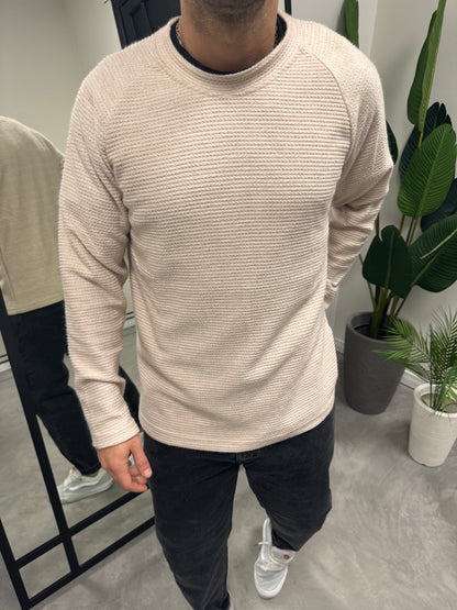 Buzo Hilo Beige Slim Fit