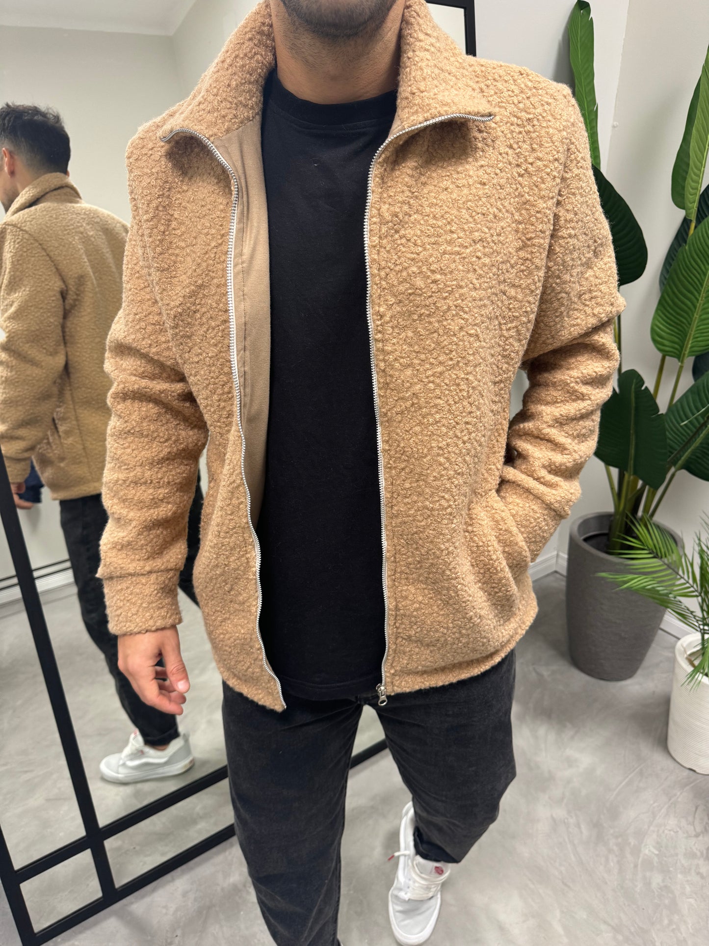 Campera Corderito Beige