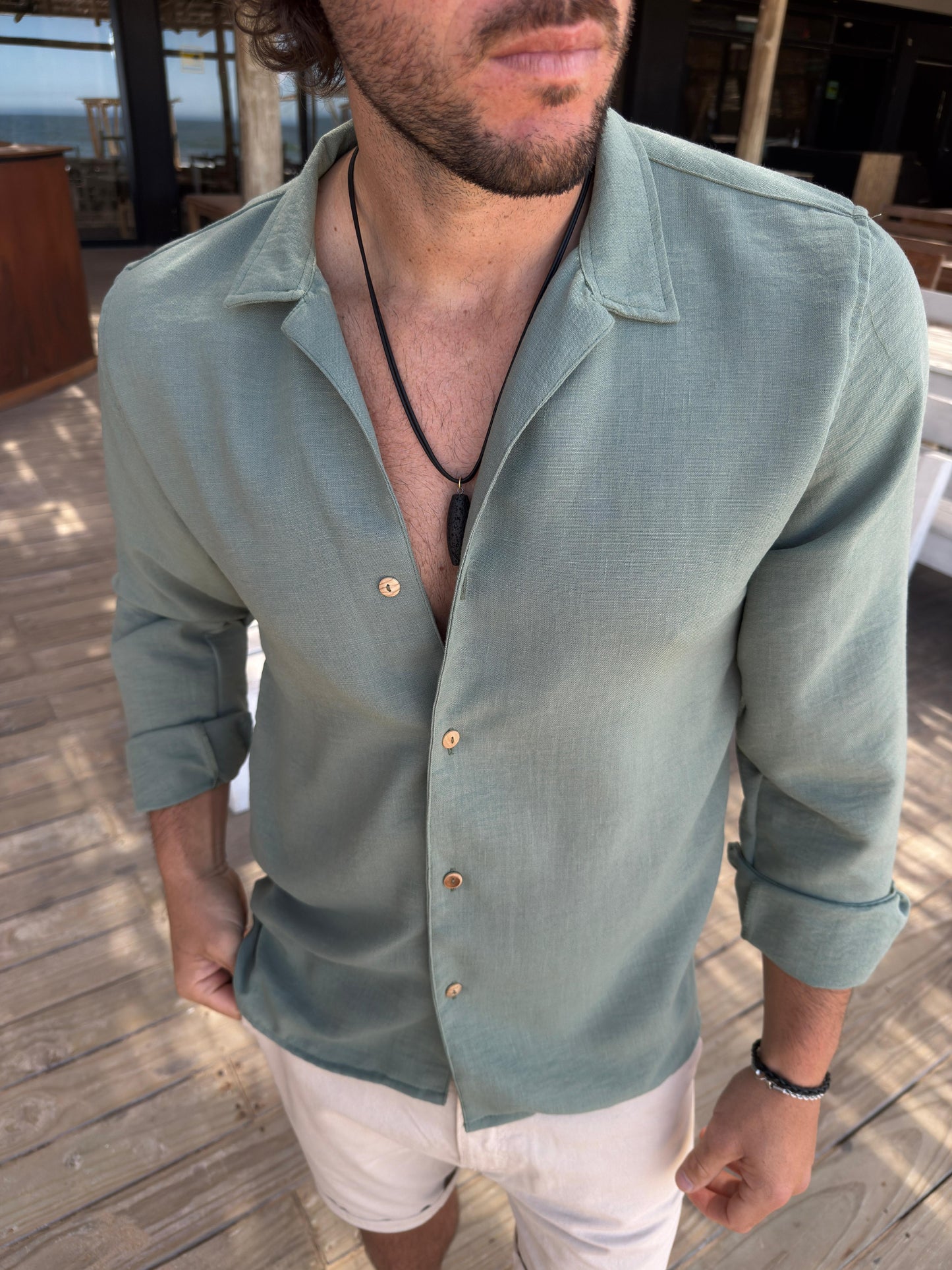 Camisa Fibrana Verde Claro