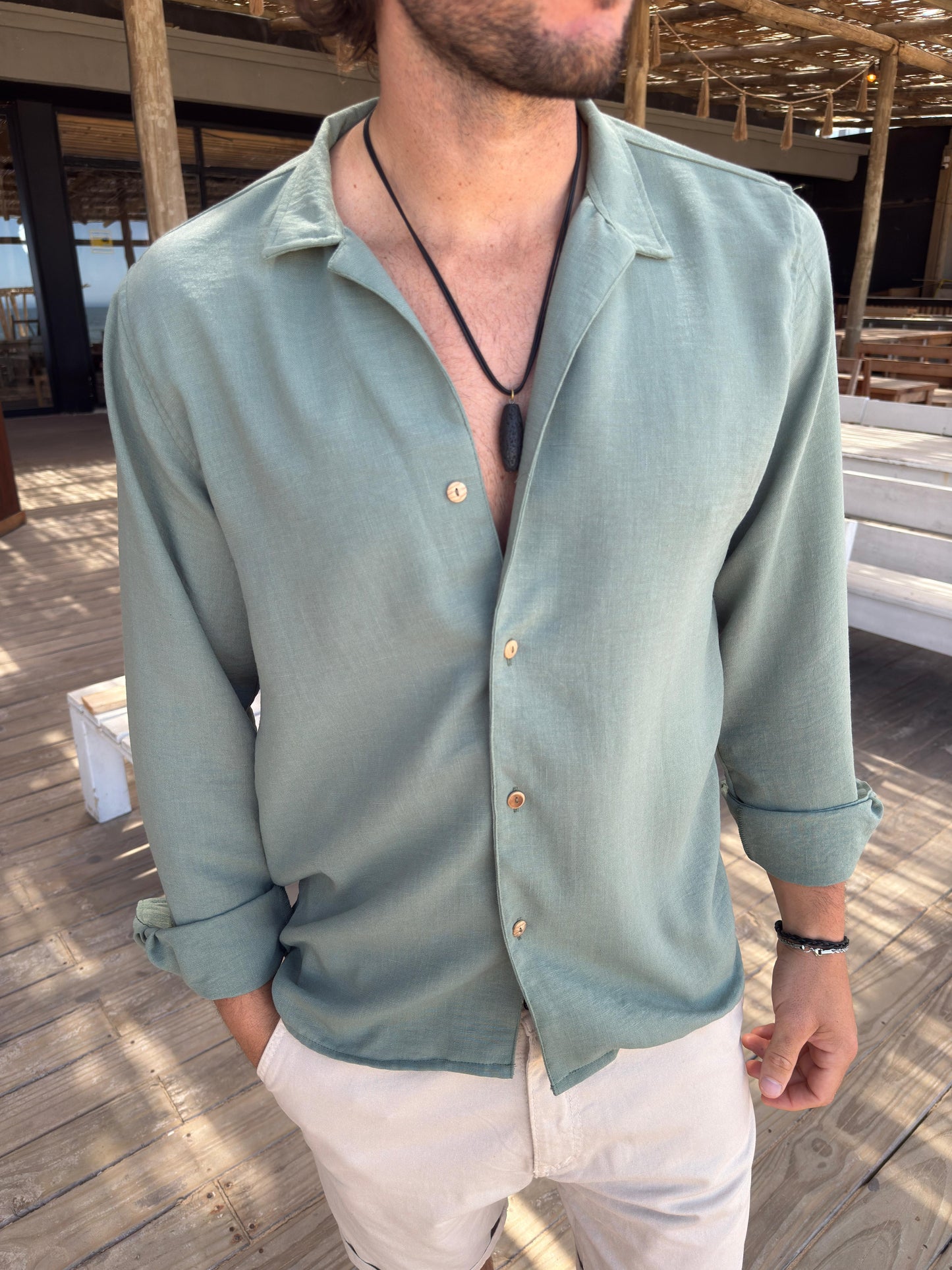 Camisa Fibrana Verde Claro