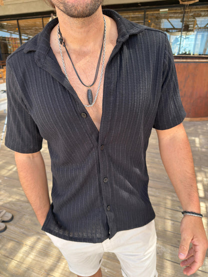 Camisa Tejida Trenza Black