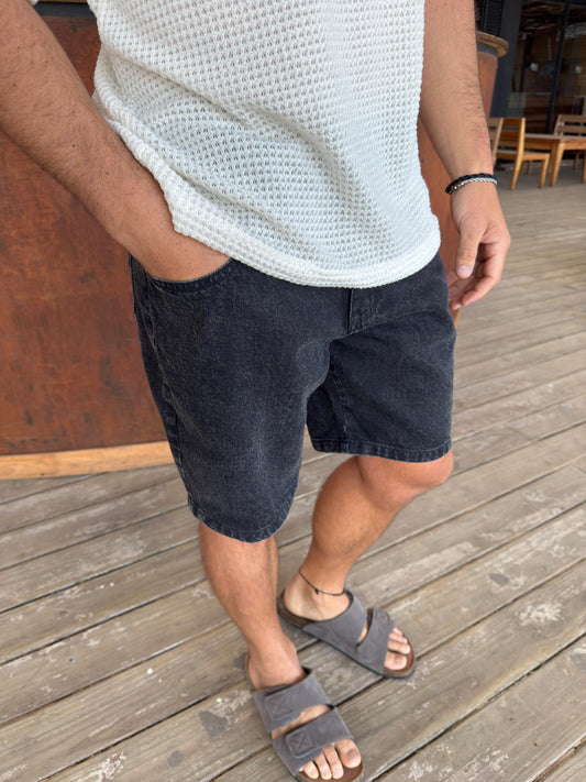 Bermuda Slouchy Black Gastado