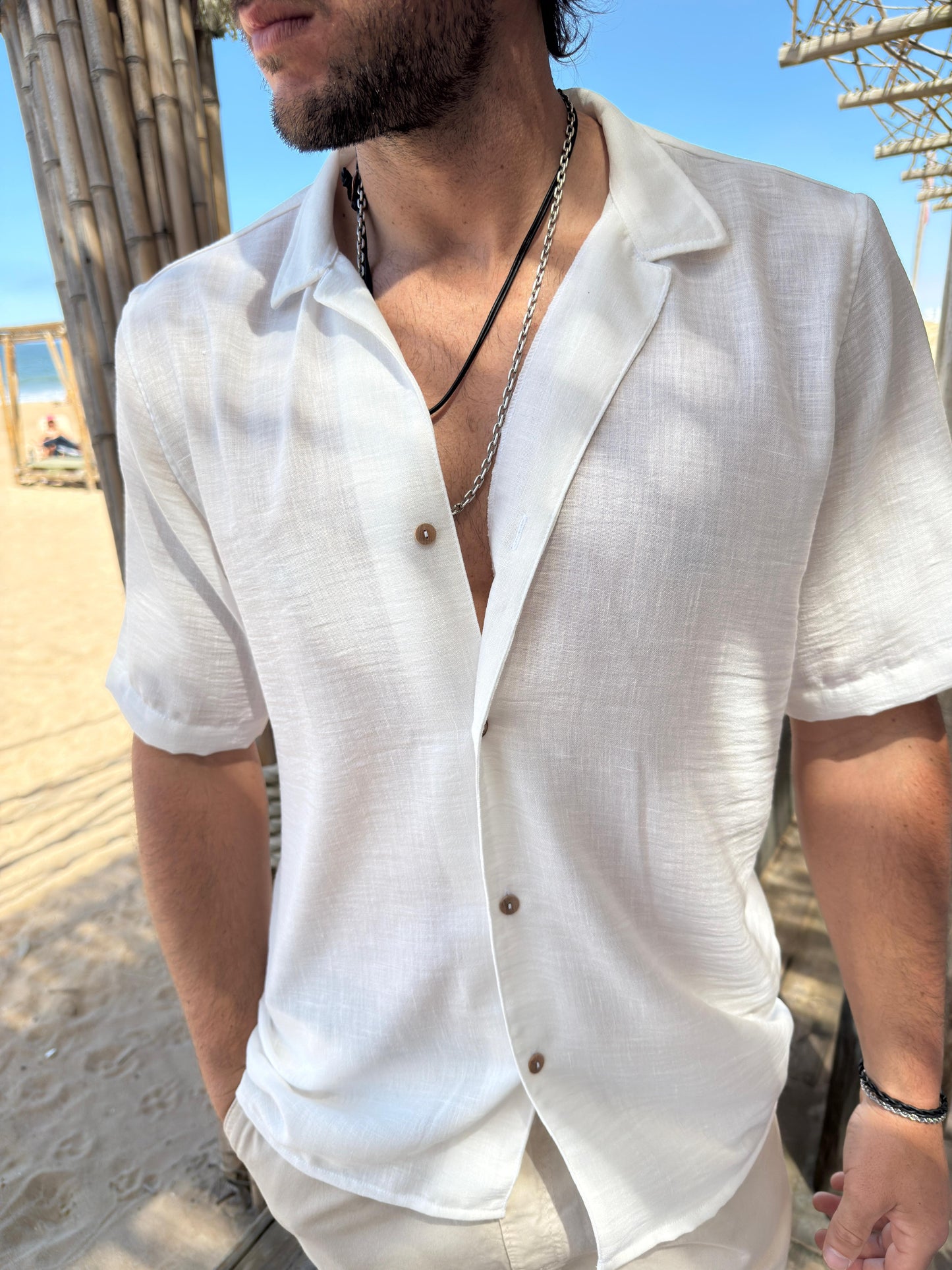 Camisa Fibrana M/Corta Blanca