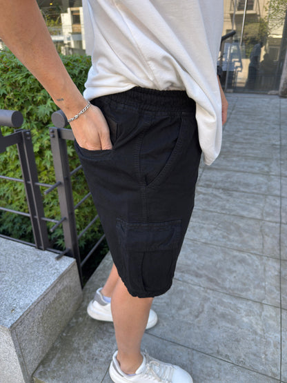Bermuda Jogger Cargo Black