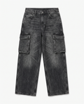 BAGGY Cargo Black Gastado - vista frontal