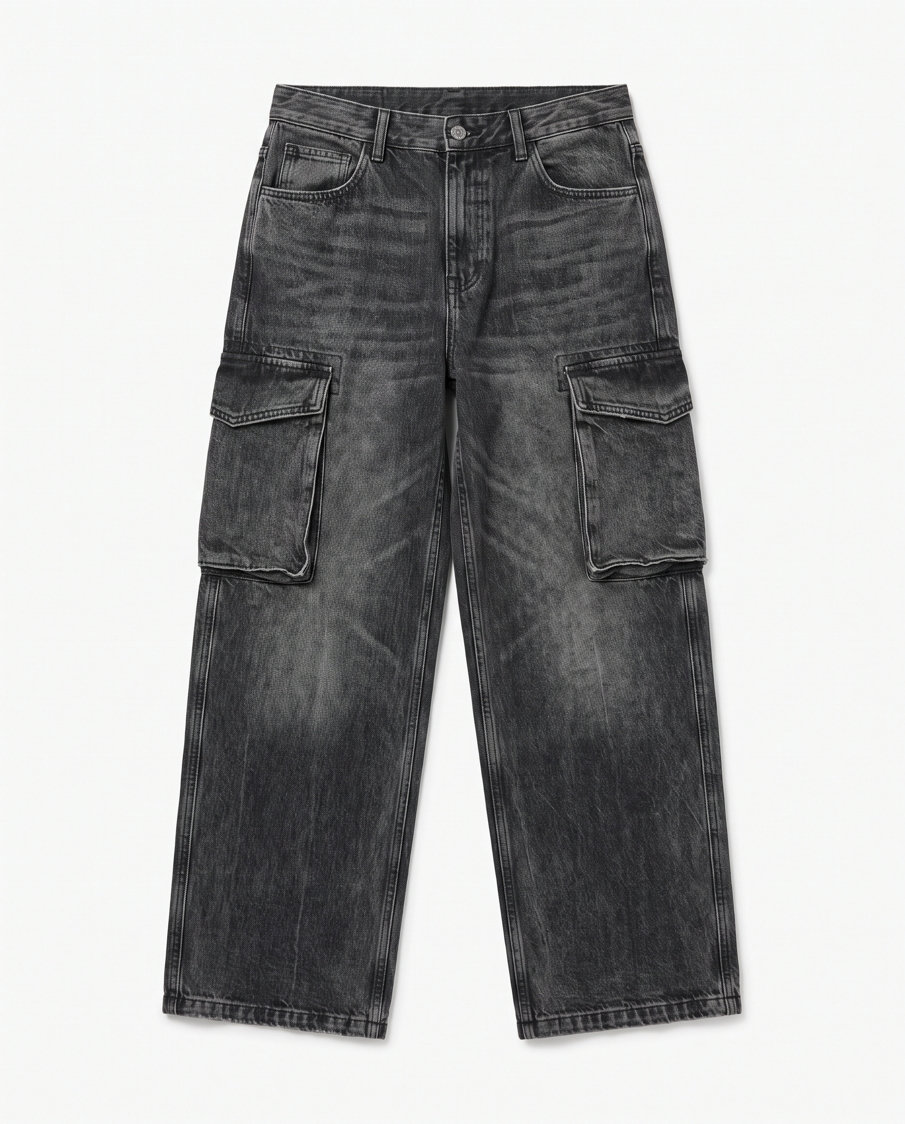 BAGGY Cargo Black Gastado - vista frontal