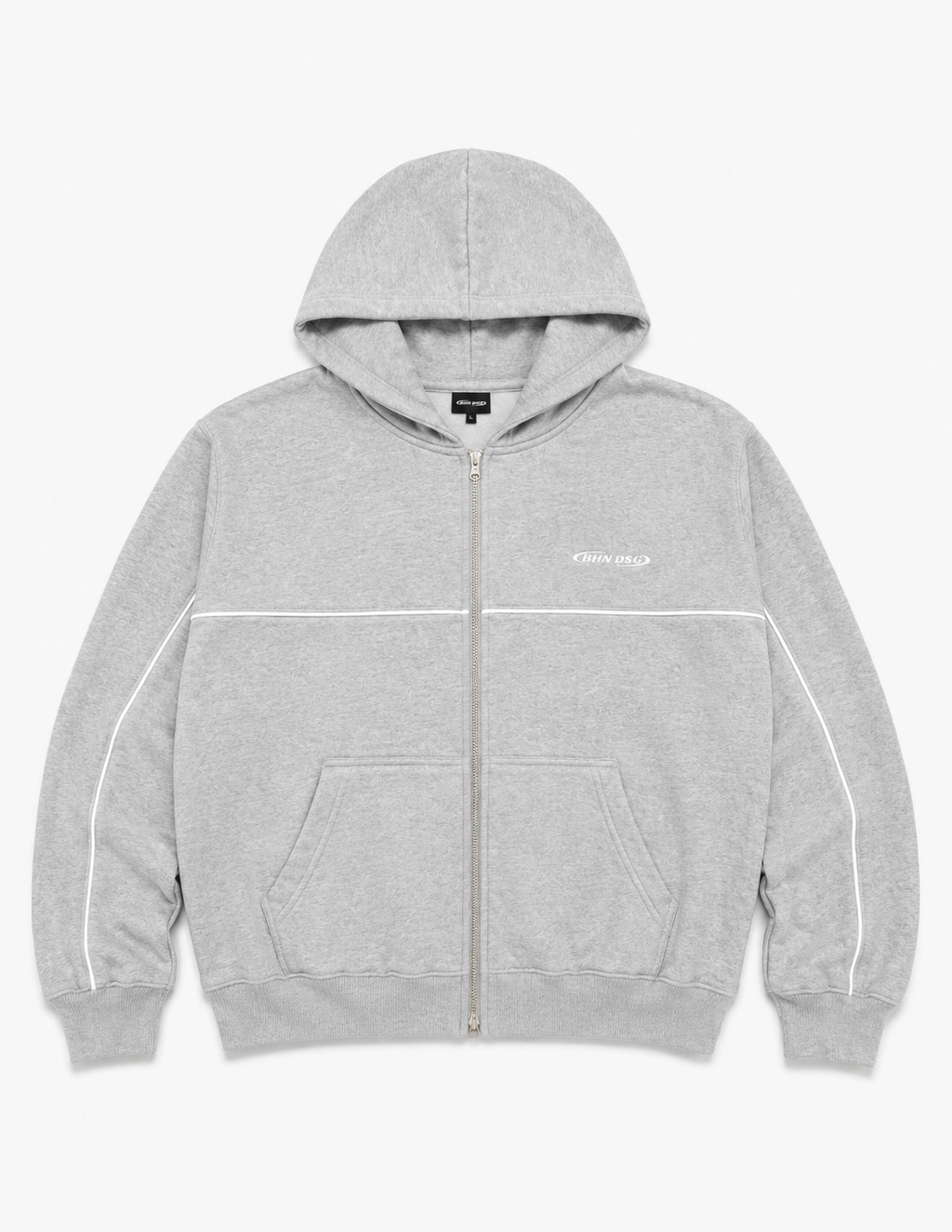 Campera Boxy Raya Gris - vista frontal